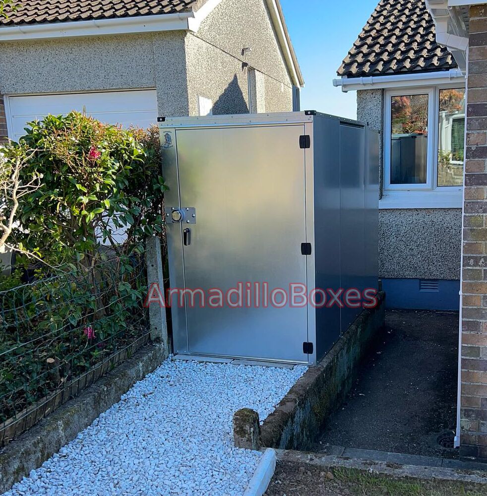 1100mm wide armadilloboxes secure motorcycle shed