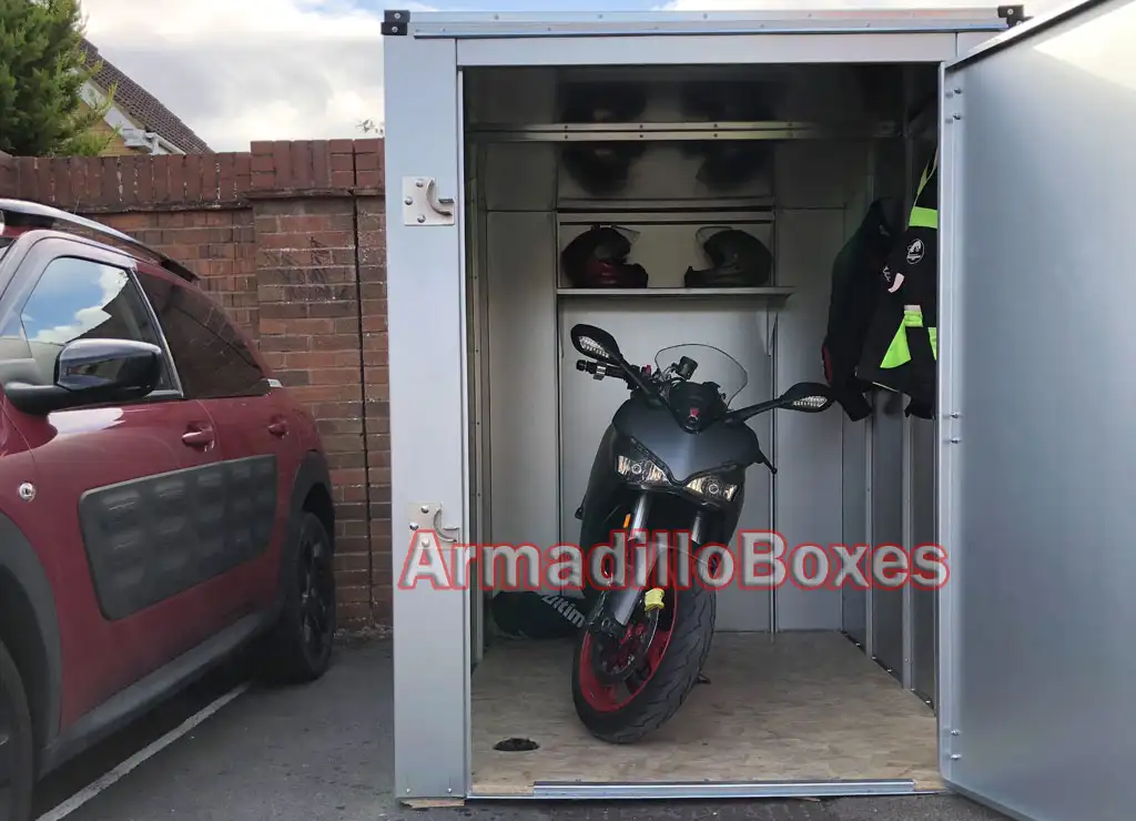 armadilloboxes motorcycle shed