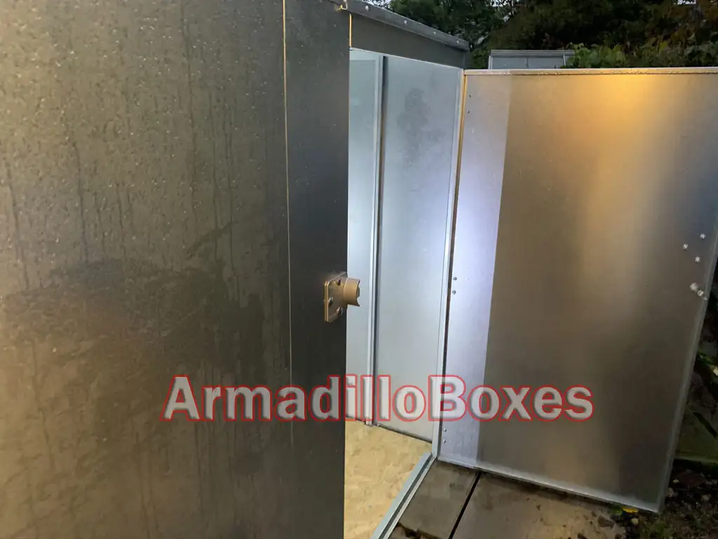 16ft long 4ft wide storage unit with front and side access door