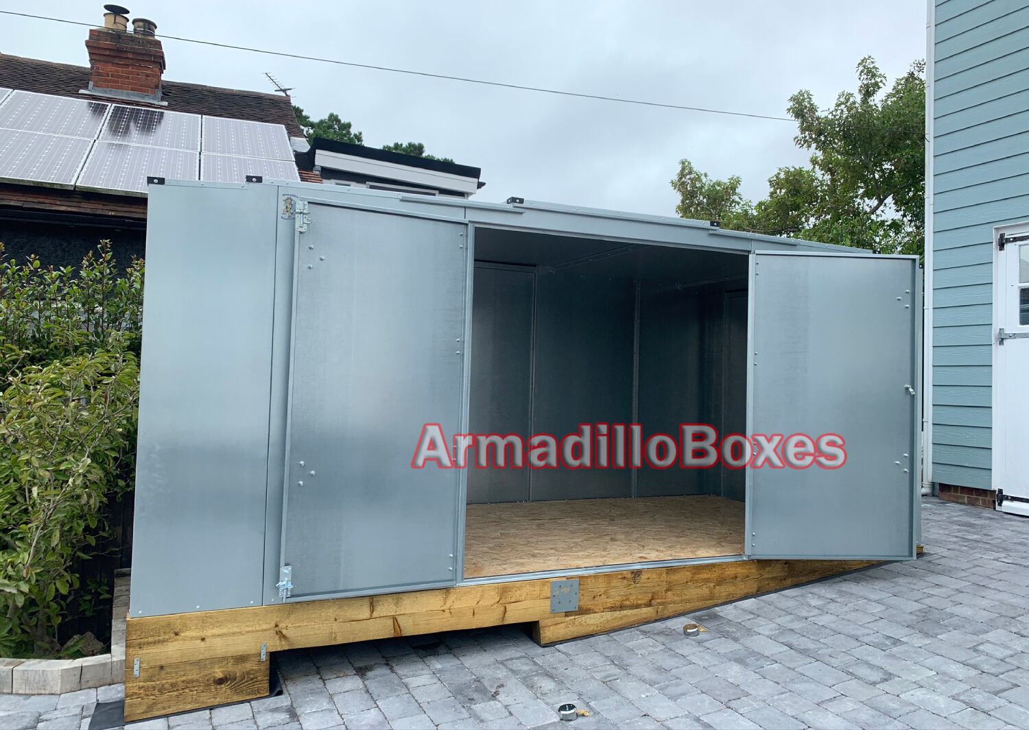 Secure garden shed motorcycle shed
