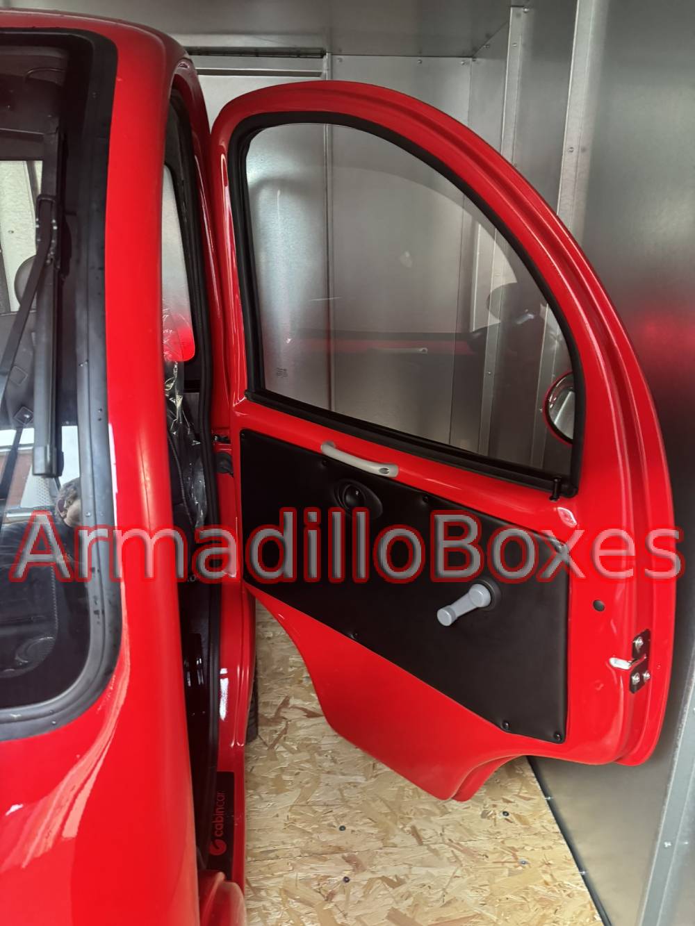 Cabin car mobility scooter inside an Armadilloboxes shed