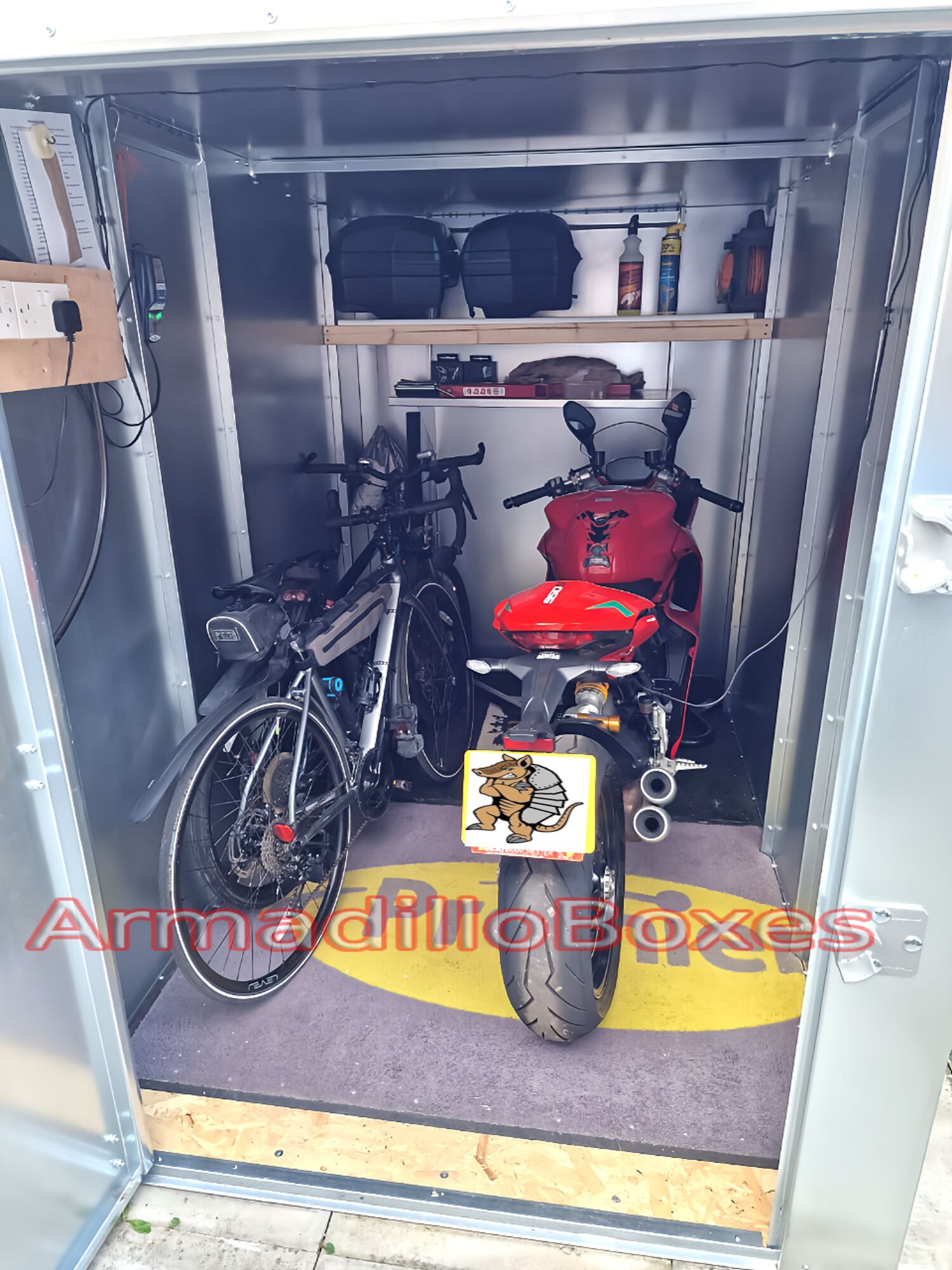 Fat Boy 6ft high 5ft wide 8ft long Motorcycle storage shed large motorcycle security motorbike storage scooter shed - Image 6